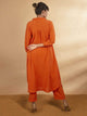 Lemon Tart Women's LTS413 Applique Detail Stitched Top and Pants Set - Orange