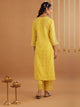Lemon Tart Women's LTS446 Print Detail Kurti and Pants Set - Yellow
