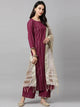 Lemon Tart Women's LTS455 Print Detail Stitched Kurti and Pants Set