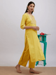 Lemon Tart Women's LTS46 Gota Detail Kurta and Pants Set - Yellow