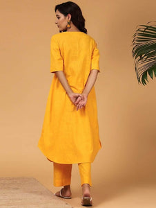 Lemon Tart Women's LTS460 Stitch Detail Stitched Kurti and Pants Set