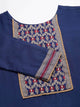 Lemon Tart Women's LTS468 Print Detail Stitched Kurti and Pants Set - Navy Blue