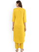 Lemon Tart Women's LTS50 Front Pleat Detail Kurta and Pants Set - Yellow