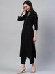 Lemon Tart Women's LTS519 Stitch Detail Stitched Kurti and Pants Set - Black