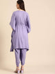 Lemon Tart Women's LTS525 Kaftan Detail Stitched Kurti and Pants Set - Purple