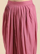 Lemon Tart Women's LTS528 Dhoti Pants Detail Stitched Kurti and Pants Set - Pink