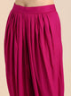 Lemon Tart Women's LTS528 Dhoti Pants Detail Stitched Kurti and Pants Set - Purple