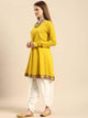 Lemon Tart Women's LTS528 Dhoti Pants Detail Stitched Kurti and Pants Set - Yellow