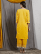 Lemon Tart Women's LTS59 Stitch Detail Kurta and Pants Set - Yellow