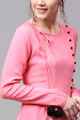 Lemon Tart Women's LTS70 Button Detail Kurta and Pants Set - Pink