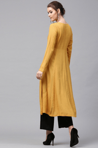 Lemon Tart Women's LTS70 Button Detail Kurta and Pants Set - Yellow