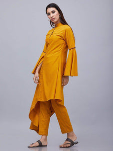 Lemon Tart Women's LTS76 Exaggerate Detail Kurta and Pants Set - Yellow