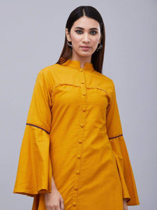 Lemon Tart Women's LTS76 Exaggerate Detail Kurta and Pants Set - Yellow