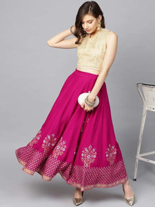 Lemon Tart Womens Gold Foil Print Skirt LTSKIR1 - Pink
