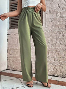 Lemon Tart Womens Paper Bag Waist Detail Wide Leg Malai Linen Pants LTWP25