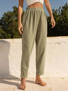 Lemon Tart Womens Pocket Detail Cotton Pants LTWP24