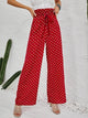 Lemon Tart Womens Polka Dot Print Tie Waist Detail Wide Leg Pants LTWP28