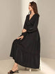 Lemon Tart Wrap Detail Long Maxi Dress LTAMD466 - Black