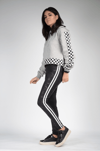 LT Fit Camo Textured Print Side Striped Yoga Pants - LTFL2