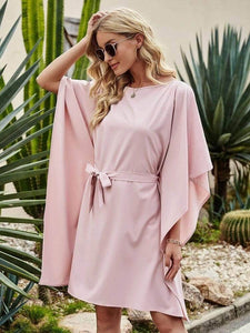 LT Fuse Batwing Sleeve Self Tie LTFUDR62 Stitched Dress