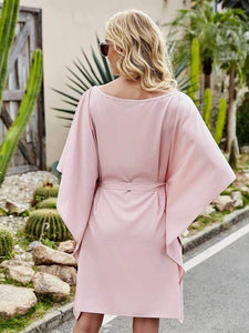 LT Fuse Batwing Sleeve Self Tie LTFUDR62 Stitched Dress