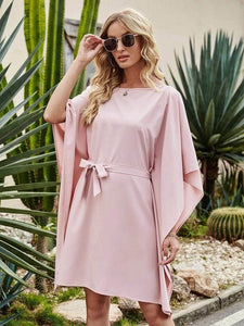 LT Fuse Batwing Sleeve Self Tie LTFUDR62 Stitched Dress