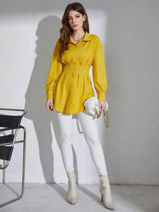 LT Fuse Button Detail LTFUB201 Stitched Top - Yellow