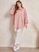 LT Fuse Button Detail LTFUB235 Stitched Top - Pink