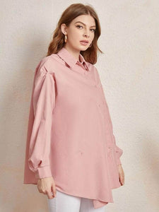 LT Fuse Button Detail LTFUB235 Stitched Top - Pink