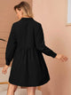 LT Fuse Button Detail LTFUDR188 Stitched Dress - Black