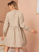 LT Fuse Button Detail LTFUDR188 Stitched Dress - Cream