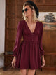 LT Fuse Button Detail LTFUDR288 Stitched Dress - Maroon