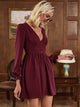 LT Fuse Button Detail LTFUDR288 Stitched Dress - Maroon