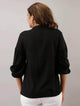 LT Fuse Button Detail Shirt LTFUB98 Stitched Top - Black