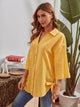 LT Fuse Button Detail Side Knot Shirt LTFUB106 Stitched Top - Yellow