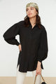 LT Fuse Button Oversized Detail LTFUB237 Stitched Top - Black