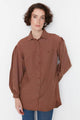 LT Fuse Button Oversized Detail LTFUB237 Stitched Top - Brown