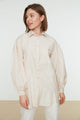 LT Fuse Button Oversized Detail LTFUB237 Stitched Top - Cream