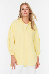LT Fuse Button Oversized Detail LTFUB237 Stitched Top - Yellow
