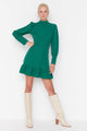 LT Fuse Button Sleeve Detail LTFUDR299 Stitched Dress - Green
