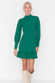 LT Fuse Button Sleeve Detail LTFUDR299 Stitched Dress - Green