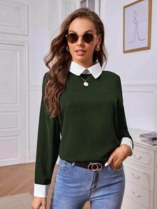 LT Fuse Collar Detail LTFUB157 Stitched Top - Green