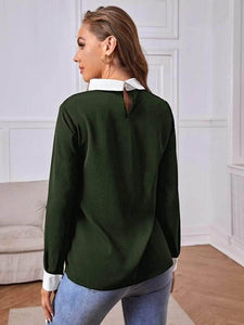 LT Fuse Collar Detail LTFUB157 Stitched Top - Green