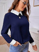LT Fuse Collar Detail LTFUB157 Stitched Top - Navy Blue