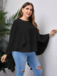 LT Fuse Dip Hem Cape Detail LTFUB195 Stitched Top - Black