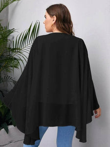 LT Fuse Dip Hem Cape Detail LTFUB195 Stitched Top - Black