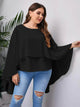 LT Fuse Dip Hem Cape Detail LTFUB195 Stitched Top - Black