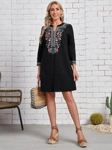 LT Fuse Embroidered Detail LTFUDR286 Stitched Dress