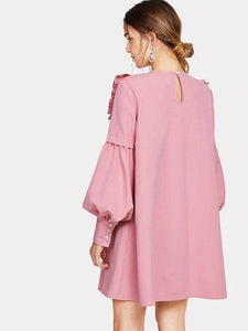 LT Fuse Frill Trim Detail LTFUDR69 Stitched Dress