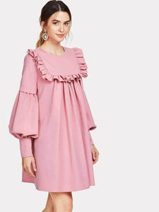 LT Fuse Frill Trim Detail LTFUDR69 Stitched Dress